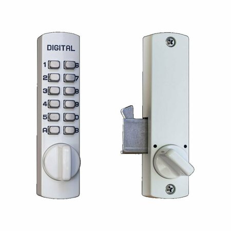 LOCKEY USA Mechanical Keyless Sliding Patio Door Lock, C150, White C150WH